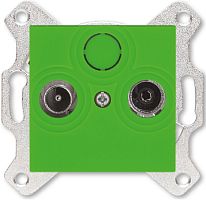 Розетка TV+R Оконечная без рамки ABB EPJ Levit 1-м. зеленый картинка